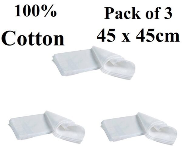 Rickon White Handkerchief (Pack of 3) HK_2024_White 45cms X 45cms