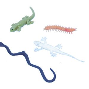 Rickon Real Looking Rubber Lizard, Snake Toy 4 Piece