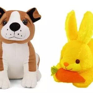 Rickon Bulle Dog And Rabbit Carrot High Quality Soft Toy ( Bulle dog – 30 cm and rabbit carrot – 25 cm )