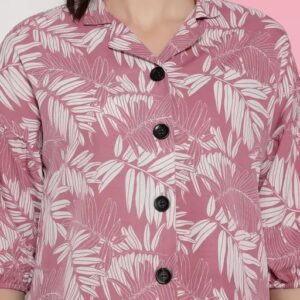 Rickon Women,s Printed Crepe Shirt, Crop_Shirt