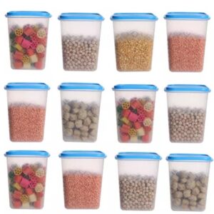 Rickon New Plastic Storage Containers For Kitchen Or Fridge 1kg Storage (Set of 12) Loknath Brand Jar and container