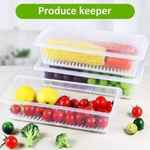 Rickon PACK OF 8 Plastic Fridge Organizers Storage Box Container Kitchen Freezer Food Basket, Vegetables, Fruits, Fish, Meat, Egg, Dry Fruit, Airtight Lid, Multi Uses 1500ML 8Pcs